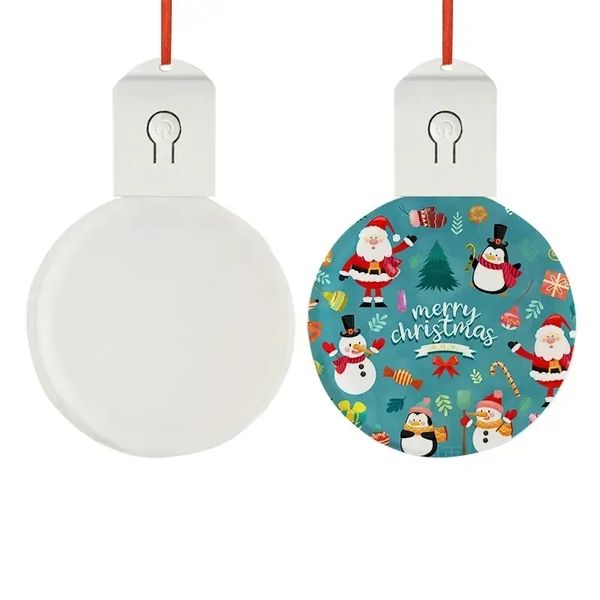 wholesale Sublimación en blanco Bombilla de adorno navideño 7 colores que cambian Impresión Acrílico Luz LED de Navidad