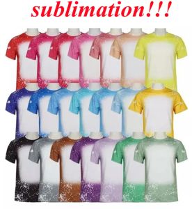 Chemises blanchies par Sublimation, vente en gros, chemise vierge à transfert de chaleur, T-Shirts en Polyester, fournitures de fête pour hommes et femmes américains, G0928