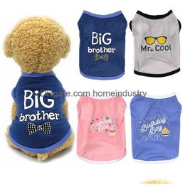 Groothandel sublimatie honden t-shirt katoenen hond kleding puppy shirts schattige print kattenvesten kleding zomer huisdier shirt hondenvest voor kleine dhdcy