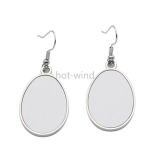 Boucles d'oreilles en gros de sublimation pour les femmes Party Favor Blank DIY Personnalisé Métal Dangler Feuille Coeur En Forme De Transfert De Chaleur Impression Teardrop EE