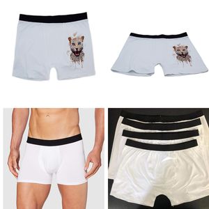 Gros Sublimation Hommes Boxer Briefs Transfert De Chaleur Blanc Blanc Caleçon Sous-Vêtements En Polyester Taille Américaine M L XL XXL Accueil Vêtements A12