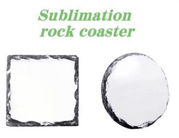 wholesale Sublimation Rock Coaster Tapis de table vierges Isolation thermique Transfert thermique Tasse Pads DIY Coaster