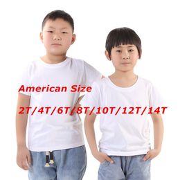 Groothandel Sublimatie Wit Blanke Toddler Warmteoverdracht T-shirts Polyester kleding Diy ouder-kind Kleding AMERIKAAN