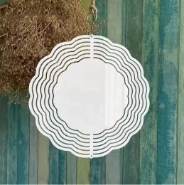 wholesale Sublimación Wind Spinner Sublimat Pintura de metal 10 pulgadas Adorno de metal en blanco Lados dobles Espacios en blanco sublimados DIY Navidad Decoración del hogar DH9857