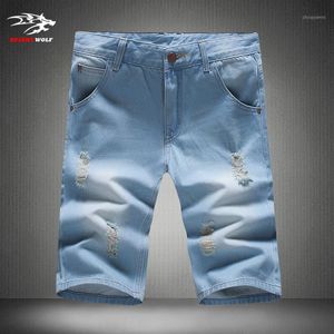 Vente en gros-été 2021 Shorts pour hommes Fashion Denim Korean Slim Pants Casual Hole Jeans Plus Size 28-38 Yards Free