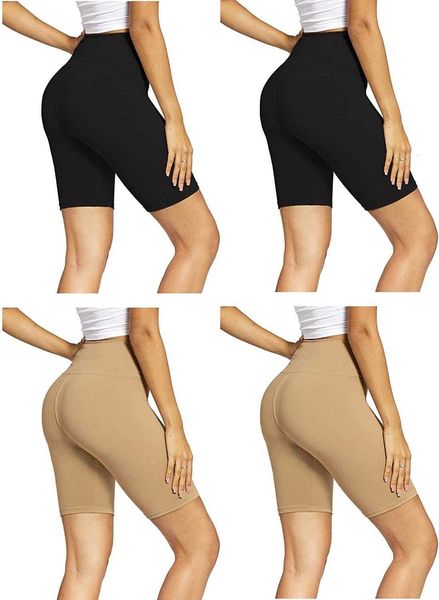 Venta al por mayor Marca de verano Pantalones cortos para mujer Falda corta Deportes Correr Fitness Secado rápido Leggings de cintura alta engreídos en Capri y cintura completa Buttery Soft 5