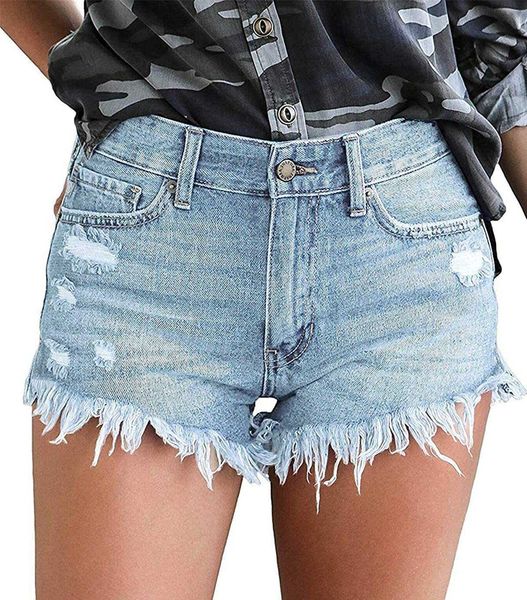Marque d'été en gros shorts pour femmes en jupe courte Sports Running Fitness Fitness Dry Séchon uniquement décontracté de jean à la taille et à la taille avec des poches
