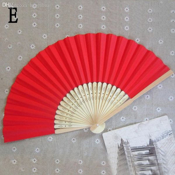 Gros-Été Style Dames Bambou Papier Fan Évider Main Pliant Fans Décoration Faveur De Mariage En Plein Air