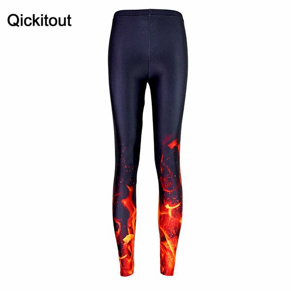 Vente en gros - Styles d'été Sexy Hot Women Flambée de combustion pyrotechnique Conception 3D leggings d'impression numérique New Leggings Plus size