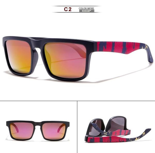 Vente en gros - Lunettes de soleil Marque Designer Lunettes de soleil carrées Lunettes de soleil polarisées Europe et Amérique Lunettes de soleil Armes colorées Lunettes de soleil de sport pour hommes