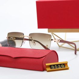 groothandel zonnebril carti bril zonnebrillen voor mannen luxe brillen mode gradiënt zonnebril eenvoudig groot vierkant gouden frame UV400 strand rijden sport