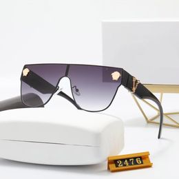 groothandel zonnebrillen voor dames en heren zonnebrillen met verbonden frame V-letterlogo UV 400 bescherming dubbele balk frame outdoor merkontwerp cycloonzonnebril