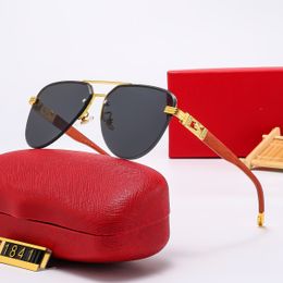 groothandel zonnebrillen gepolariseerde luxe designerbril voor dames luxe ontwerpers luipaardkop frameloze herenzonnebril met houten poot merk zonnebril