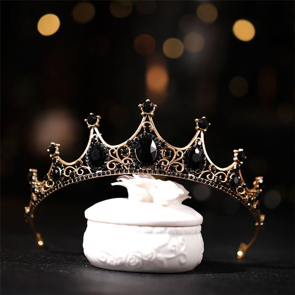 Fournisseurs en gros Taras Black Maroon Dark Tiara Crown Halloween Tiara Bridal Accessories 2420