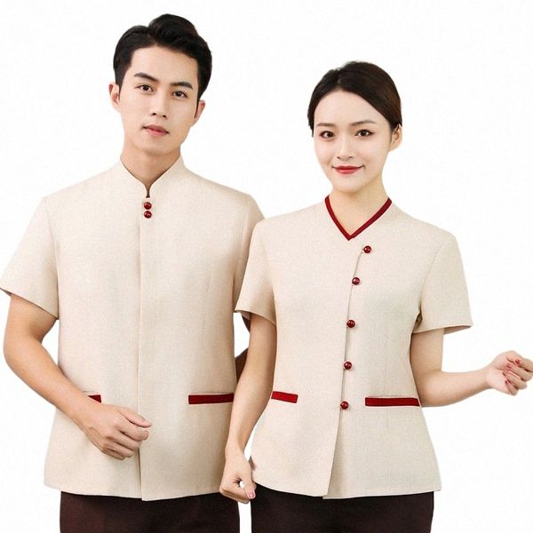 wholesale Service d'approvisionnement uniforme à manches courtes été hôtel préposé aux chambres vêtements de nettoyage bureau nettoyant travail p2Ll #