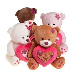 Groothandel lieverd schattige valentijnen beren ik hou van je gevulde teddybeer pluche speelgoed met rood hart