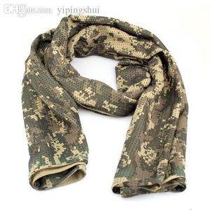 Gros-Tactique Camouflage Mesh Écharpe Coupe-Vent Écharpe Militaire Silencieux Voile Sniper Couverture Foulard E # CH