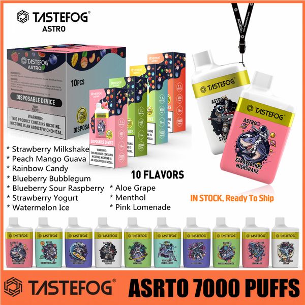 Venta al por mayor Tastefog Astro 7000 sopla vapes disponibles del e-cigarrillo recargable disponible de la pluma el 2% 16ml del vape