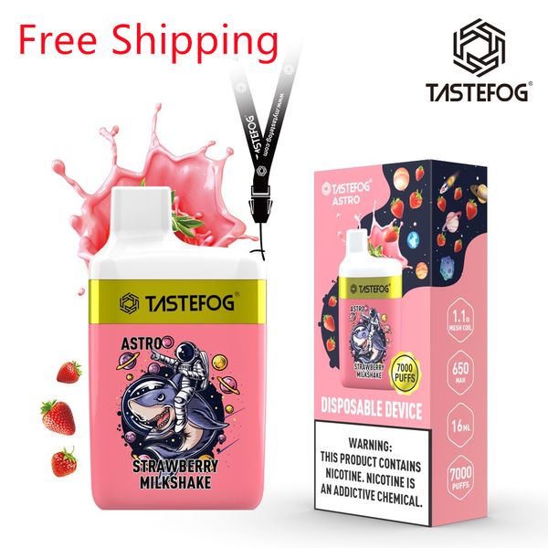 Venta al por mayor Tastefog Astro Puff 7000 Cigarrillo electrónico desechable Vape con E Liquid 2% 5% y cordón