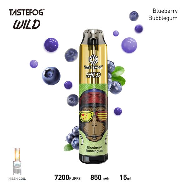 Vente en gros Tastefog Wild Jetable Vape 7200 Puff 2% 850mAh Tpye-C LED RGB Lumière Contrôle du débit d'air inférieur 10Flavors En stock