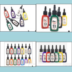 Fournitures d'encre de tatouage en gros 15 ml 14 couleurs 1/2 oz Livraison directe de haute qualité 2021 Encres Tatouages Body Art Santé Beauté Xv0Lq