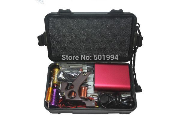 Venta al por mayor- Kit de tatuaje profesional con la mejor máquina de maquillaje permanente de calidad para equipos de tatuaje Máquinas de tatuaje rojas baratas