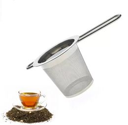 Groothandel theepot theezeef met dop roestvrij staal losse blad infuser mand filter groot deksel ee