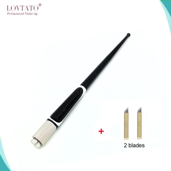 Vente en gros - Tebori Pen Microblading stylo machine à tatouer pour maquillage permanent tatouage des sourcils beauté stylo manuel 2pcs lame d'aiguille