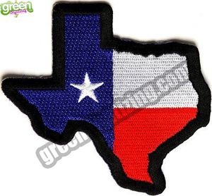 Groothandel Texas State Map Texas Flag Geborduurde Patch Iron op Armband Badge Leger Tactische Militaire Biker Patch DIY Applique Accessoire Patch