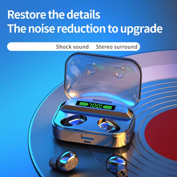 Vente en gros TG01 TWS Écouteurs Bluetooth 5.3 Écouteurs sans fil HiFi Stéréo Son LED Affichage numérique Gaming In Ear Casque Sport Casque TG01