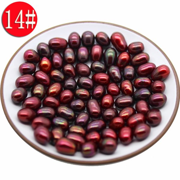 En gros l'huître perlière d'amour la plus populaire 6-8 mm perle ovale rouge profond lâche teint perle exquis mystère cadeau surprise
