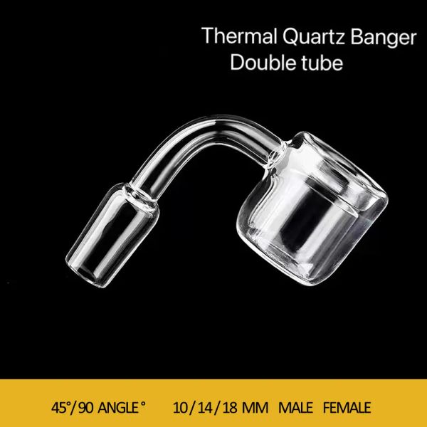 gros quartz thermique banger ongles accessoires pour fumer double 10mm 14mm 18mm mâle femelle mélangeur mural pour dab plate-forme pétrolière bong LL