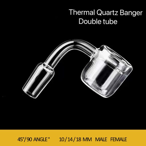 wholesale Banger à quartz thermique accessoires pour fumer des ongles double 10mm 14mm 18mm mâle femelle joint mélangeur mural pour dab plate-forme pétrolière bong