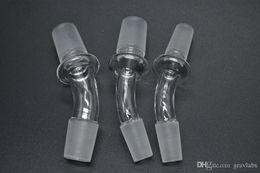 Großhandel dicker, berauschender Glasadapter, 45-Grad-Winkel, 14,4 mm, 18,8 mm Gelenk, 14 mm, 18 mm Stecker-Stecker-Konverter-Glasadapter für Bongs