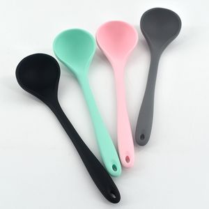 Cuillère à soupe en Silicone épais tout-en-un à Long manche, grande cuillère à soupe, cuillère à bouillie, outils de cuisine ménagers, vente en gros