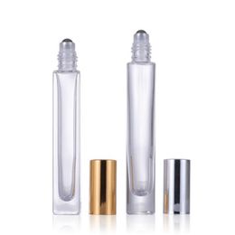 Gros fond épais 10 ml verre rouleau sur bouteilles forme de stylo 1 3 OZ clair tube de verre d'huile essentielle livraison gratuite Tsmmc