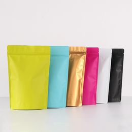 Bolsa de sellado independiente de papel de aluminio esmerilado colorido y grueso para alimentos, joyería de té de hierbas secas, 9x13 + 3cm, 10x15 + 4cm, venta al por mayor