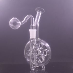 Gros verre épais Bong Ash CatcherHookahs Suisse Perc Percolateur Huile Rigs 14mm Femelle Mâle Joint Fumer Tuyaux D'eau avec Tuyau De Brûleur À Huile En Verre Mâle