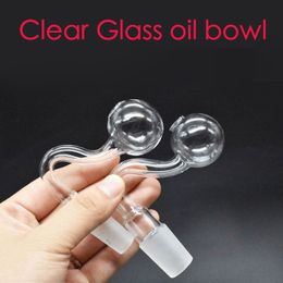 Commercio all'ingrosso di spessore inebriante Bong accessori per fumatori 10mm / 14mm / 18mm femmina maschio bruciatore a olio in vetro ciotola per acqua dab rig bong tubo