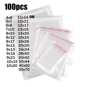 Favor Holders Wholesale Thick Transparent Self-adhesive Bags Clear Plastic Packing Bakery Cookie Cards Gift OPP Bag 1000pcs