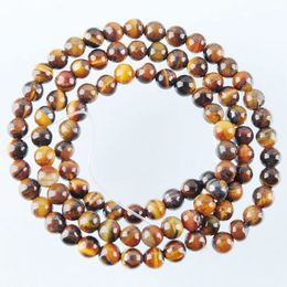 Groothandel Tigers Eye Spacer Natuurlijke stenen kralen 4/6/8/10/12 mm Ronde bal kralen passen armband sieraden Making By919