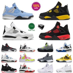 4s jumpman 4Kids basketbalschoenen Kid Platform Bred Black Cat Fire Red Yellow Thunder University Pink Military Blue Trainers kinderen jongens meisjes Sport Sneakers