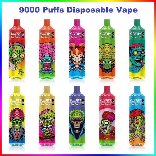 Tnornado al por mayor 8000 9000 10000 Puff Vape desechable Vape original Sunfire Switzerland Hot vendiendo E Zig Puffs 10000 Charger E Kits de cigarrillos Bar de vapor Instock