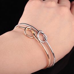 Groothandel-tonen koperen uitbreidbare open draad armbanden voor liefde knoop manchet armbanden armband voor kinderen en volwassenen