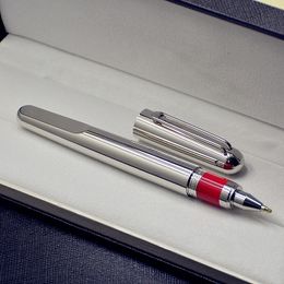 En gros, Top Gift Pen High Quality M Series Magnetic fermt Cap Rollerball Pen Ballpoint Pens Sier et Grey Titanium Metal Stationery Wriming Office Supplies