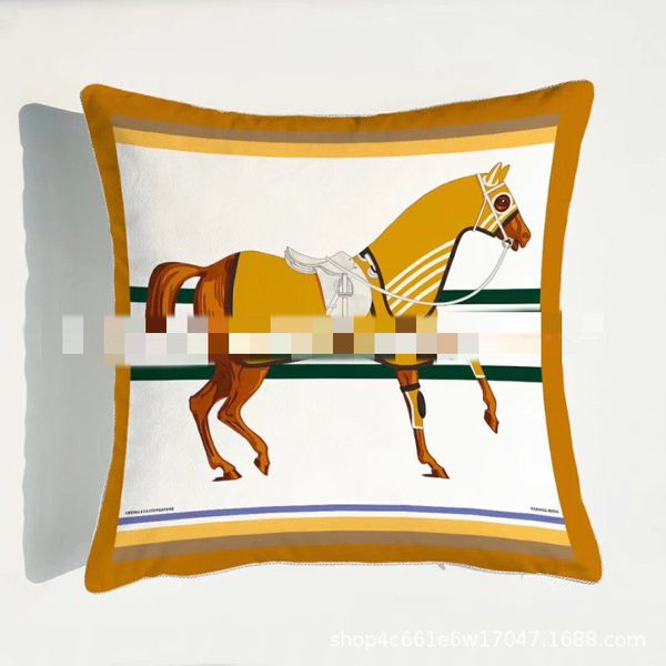 Gros Top Nouveau Modèle Lumière De Luxe Cheval Série Oreillers Carrés Holland Velours Super Doux Échantillon Décoration De Chambre Impression Housse De Coussin