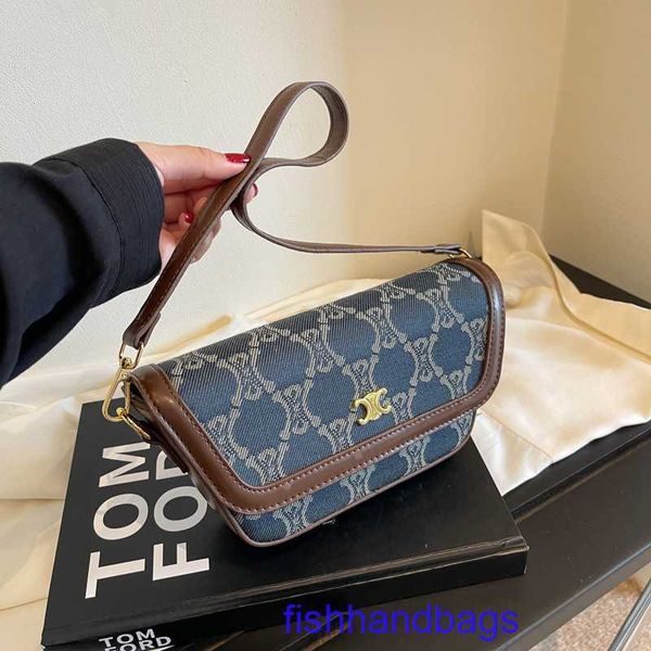 TOP MANDERALES Top original Celins's Tote Bolsas en línea Shop Factory Outlet Tote For Sale Triumphal Handbag Bag Bag Fabe Denim con cuero con logotipo real