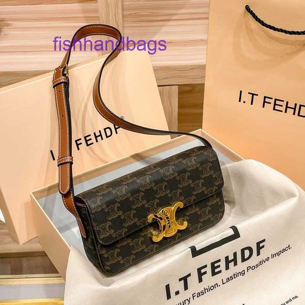 En gros, TOP ORIGINAL CELLINS TOTE SAGS SAG SAG SAGLE ARCH NOUVEAU NOUVEAU BLACK GOLD JUNIOR HIGH SENSE Moyen Âge Crossbody Stick Women's with Real Logo