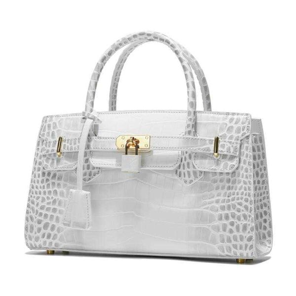 Vente en gros Top Original Party Home Sacs fourre-tout Boutique en ligne Sac pour femme en peau de crocodile en cuir véritable Banquet minimaliste polyvalent Avoir un vrai logo