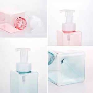 wholesale Bouteille de distributeur de savon en plastique de forme carrée bouteilles de pompe moussante mousses de savon distributeur de liquide bouteilles de mousse bouteilles d'emballage